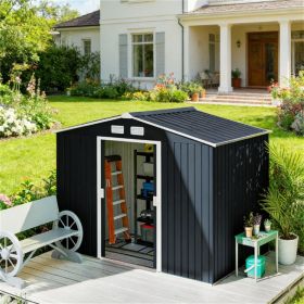 Storage shed, garden room, tool room, metal shed, light gray, dark gray Storage shed, garden room, tool room, metal shed, light gray, dark gray